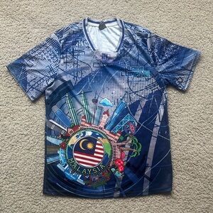 Art J Malaysia Kuala Lumpur Blue Graphic Jersey